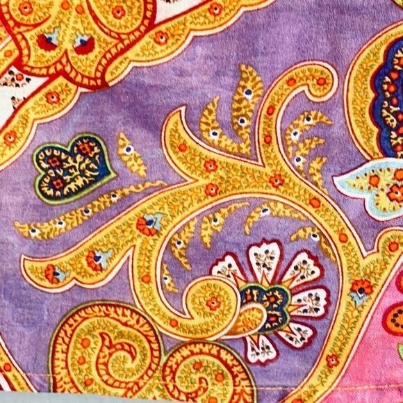 Lauren Ralph Lauren cotton boho multi print bright ruffle blouse XL - Picture 6 of 12